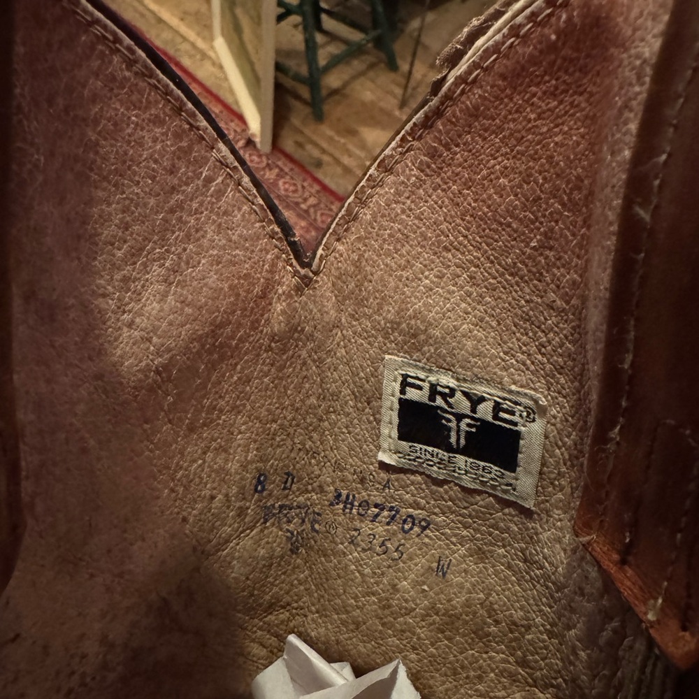 Frye Distressed Brown Leather Western Boots - Picture 4 of 4